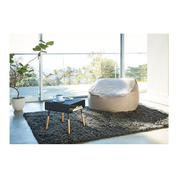 Čierny odkladací stolík YAMAZAKI Plain, výška 35 cm-image-2