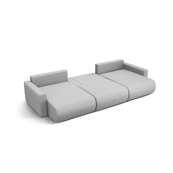 Svetlosivá rozkladacia rohová pohovka s úložným priestorom (do "U") Belfast – Cosmopolitan Design-image-2