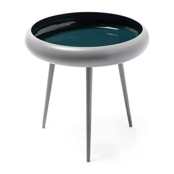 Sivo-tyrkysový odkladací stolík 360 Living Vaiva, Ø 49 cm