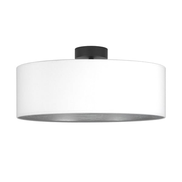 Biele stropné svietidlo s detailom v striebornej farbe Sotto Luce Tres XL, ⌀ 45 cm