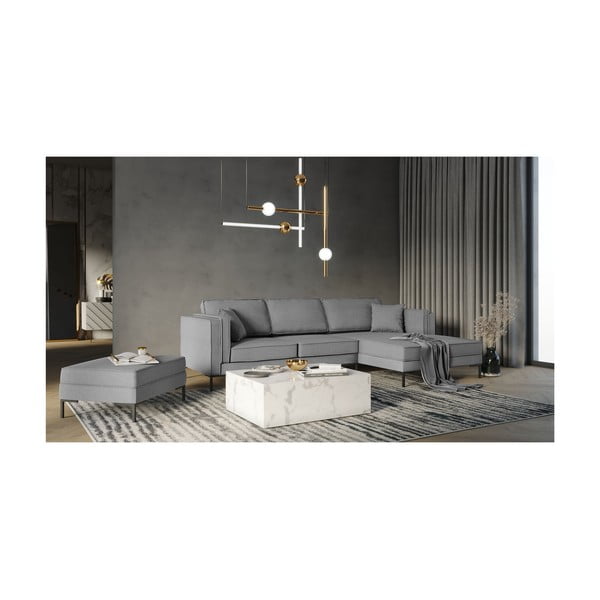 Sivá rohová pohovka Milo Casa Attilio, pravý roh-image-4