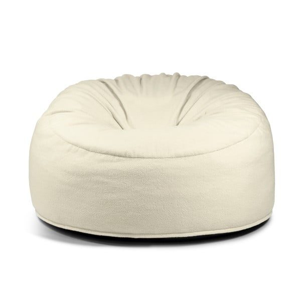 Krémový sedací vak z textílie buklé Om 135 – SLOWDOWN-image-2