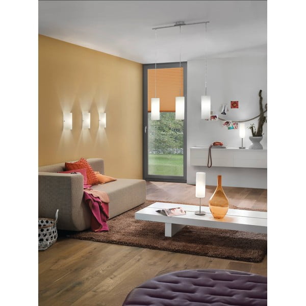 Závesné svietidlo v bielo-striebornej farbe so skleneným tienidlom TROY 3 – EGLO-image-3