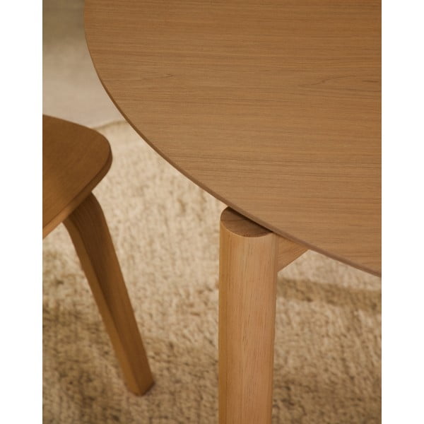 Okrúhly jedálenský stôl v dekore jaseňa ø 110 cm Indara – Kave Home-image-2