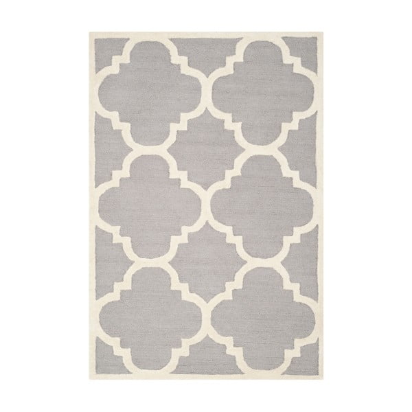 Sivý vlnený koberec Safavieh Clark Grey, 91 × 152 cm