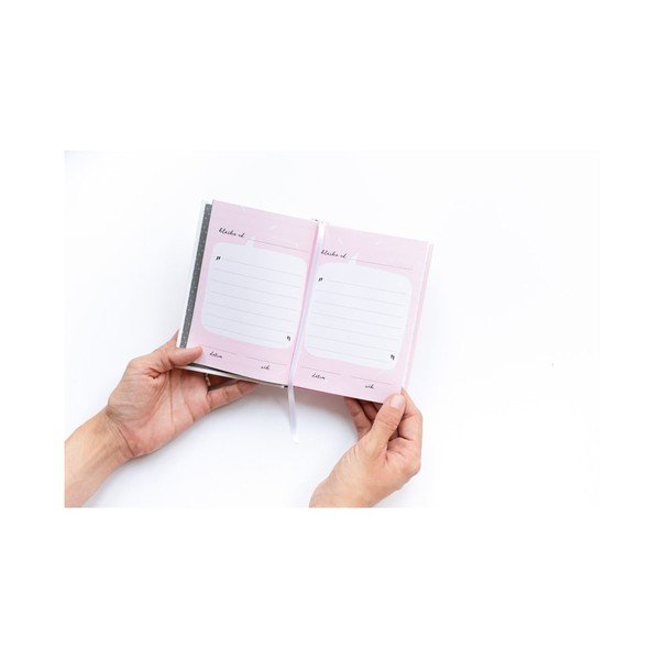 Ružový zápisník so záložkou na detské hlášky Bloque.-image-2