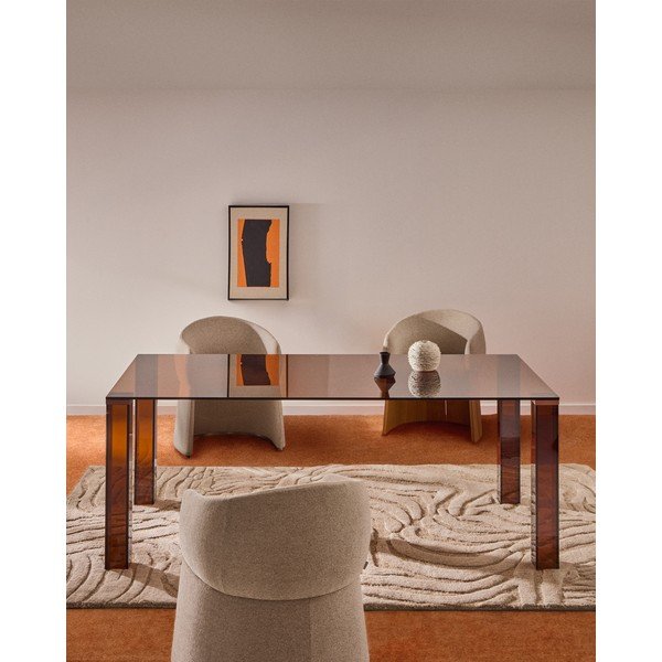 Sklenený jedálenský stôl 100x200 cm Adularia – Kave Home-image-1