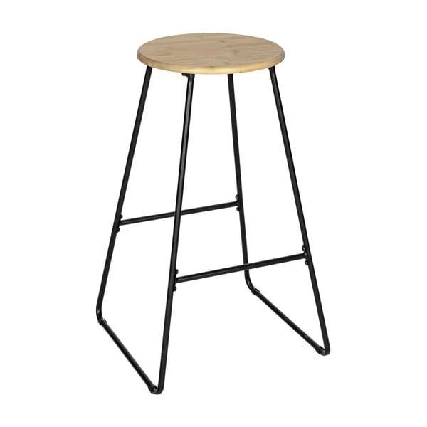 Čierna/prírodná bambusová barová stolička 70 cm Loft - Wenko-image-1