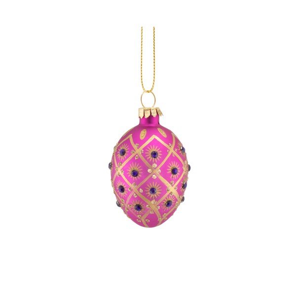 Sklenené vianočné gule v súprave 4 ks 4 cm Diamante Oval – Sass & Belle-image-1