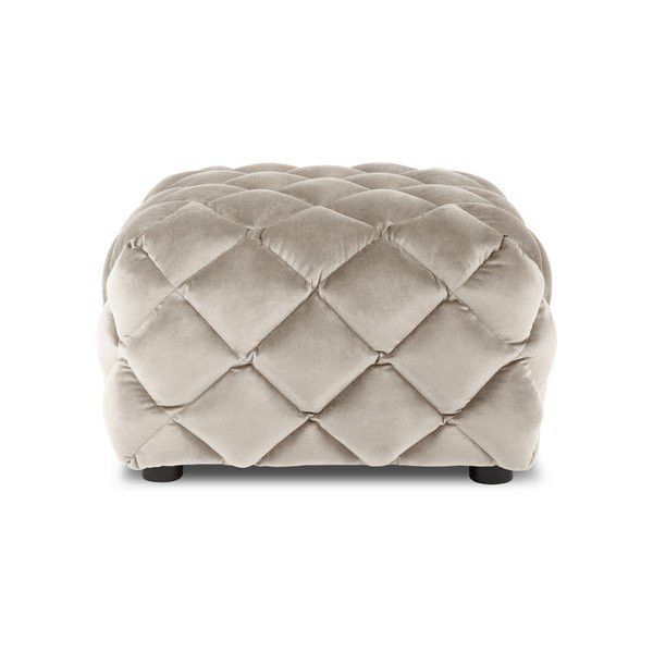 Biely/krémovobiely zamatový taburet Flandrin – Interieurs 86-image-2