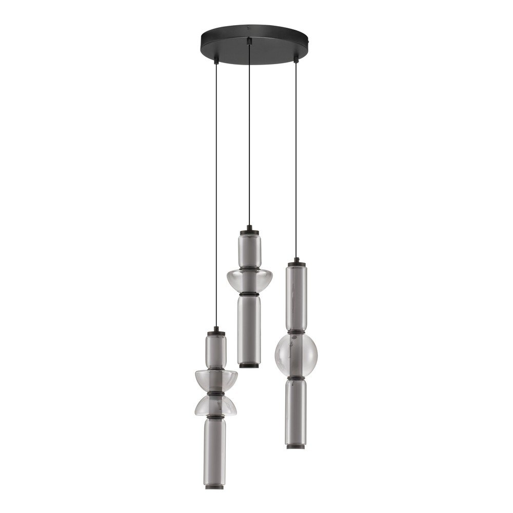 Sivé sklenené LED závesné svietidlo so stmievačom ø 38 cm Ulon – Nova Luce
