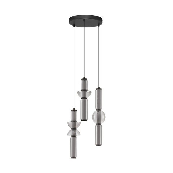 Sivé sklenené LED závesné svietidlo so stmievačom ø 38 cm Ulon – Nova Luce