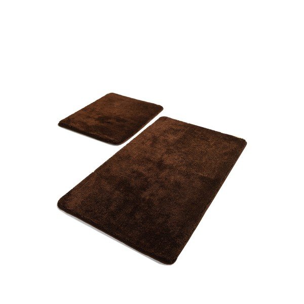 Tmavohnedé kúpeľňové predložky v súprave 2 ks 60x100 cm Havai – Foutastic