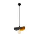 Závesné svietidlo v čiernej a bronzovej farbe s kovovým tienidlom Sivani – Opviq lights