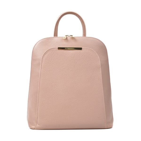 Ružový dámsky kožený batoh Renata Corsi