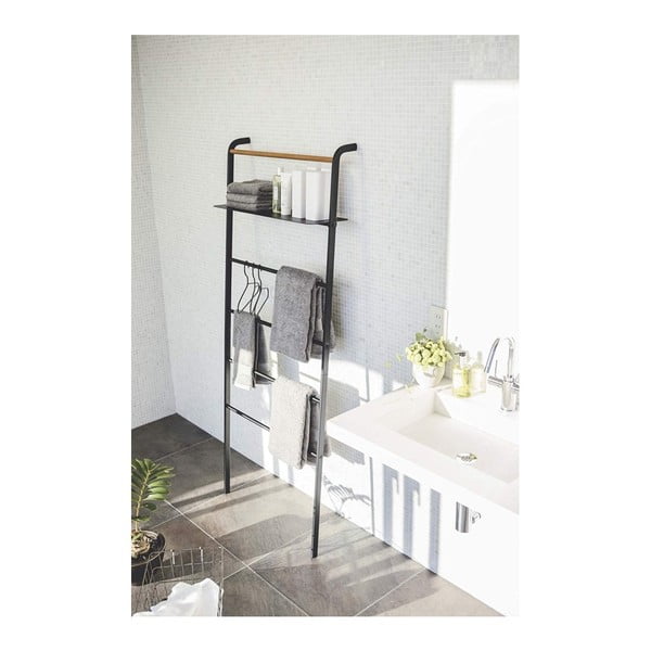 Čierny vešiak s poličkou YAMAZAKI Tower Ladder-image-1