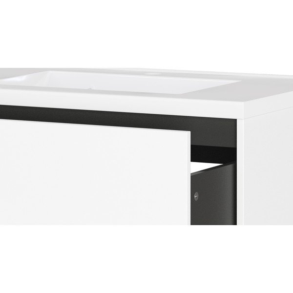 Biela matná závesná skrinka pod umývadlo 81x61 cm Bodera – Germania-image-4