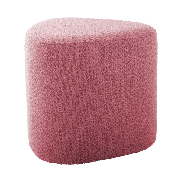 Ružový taburet z textílie buklé Ada – Leitmotiv