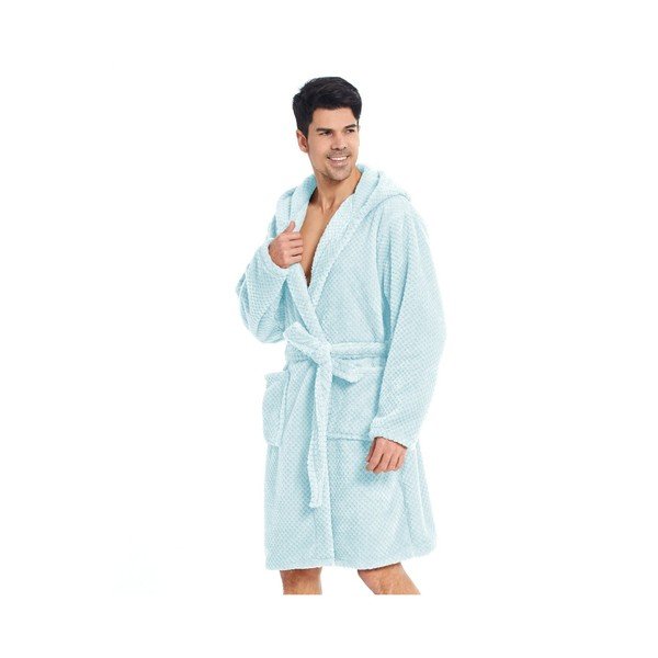 Mentolovomodrý unise× župan z mikrovlákna DecoKing Sleepyhead, veľkosť S-image-1