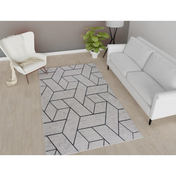 Svetlosivý umývateľný koberec 50x80 cm – Vitaus-image-1