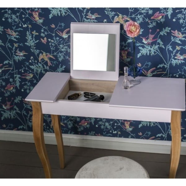Biely toaletný stolík so zrkadlom Ragaba Dressing Table, dĺžka 85 cm-image-1