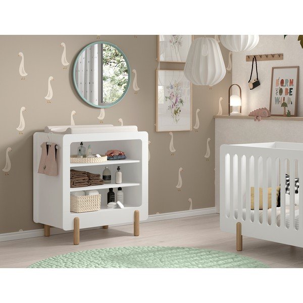 Biela detská komoda s prebaľovacím pultom 88x95x57 cm Smile – Vipack-image-1