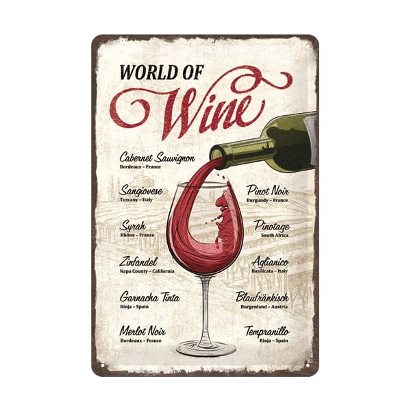 Nástenná dekoratívna ceduľa Postershop World of Wine