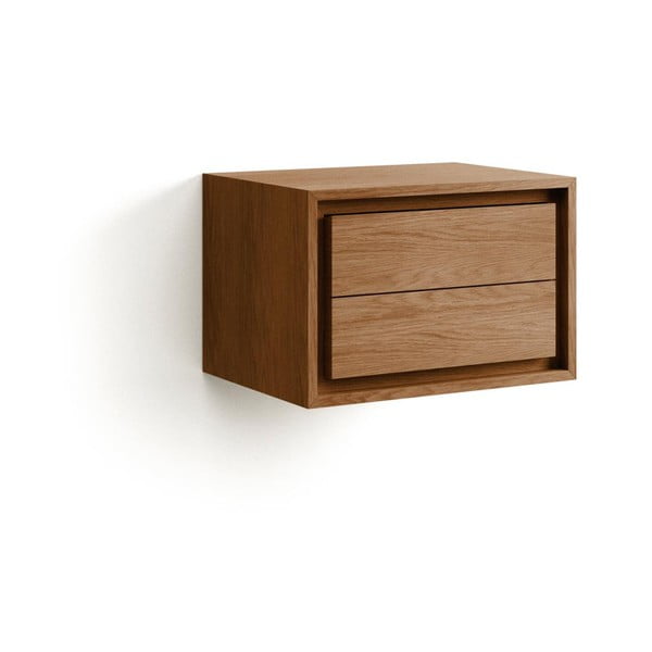 Hnedá závesná skrinka pod umývadlo z teakového dreva 60x40 cm Kenta – Kave Home-image-4