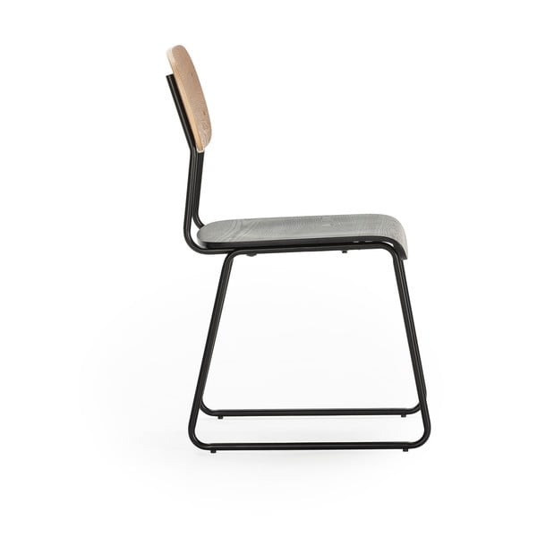 Jedálenská stolička v dekore jaseňa v čierno-prírodnej farbe v súprave 2 ks Aira – Marckeric-image-3