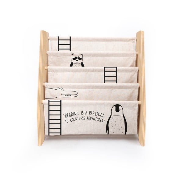 Béžová látková detská knižnica 60x70 cm Animals - Folkifreckles