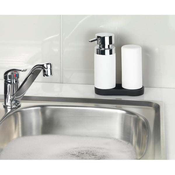 Sada 2 bielych zásobníkov na umývací prostriedok Wenko Squeeze, 250 ml-image-1