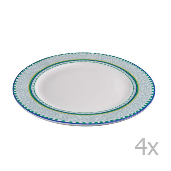 Sada 4 porcelánových tanierov Oilily 27 cm, zelená