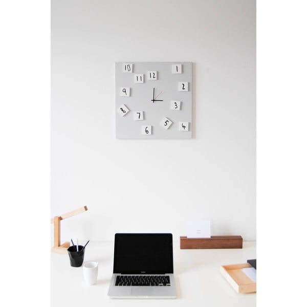 Nástenné hodiny dESIGNoBJECT.it Changing Clock White, 50 x 50 cm-image-4