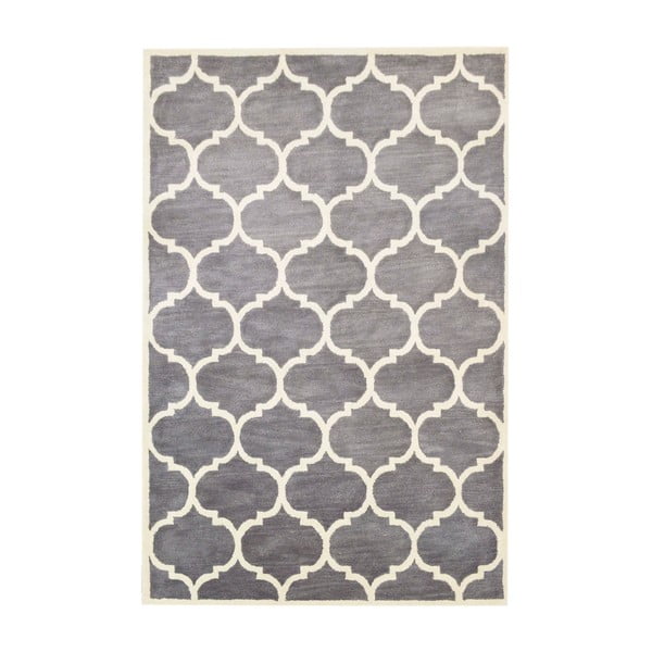 Ručne tuftovaný sivý koberec Bakero Florida, 183 × 122 cm