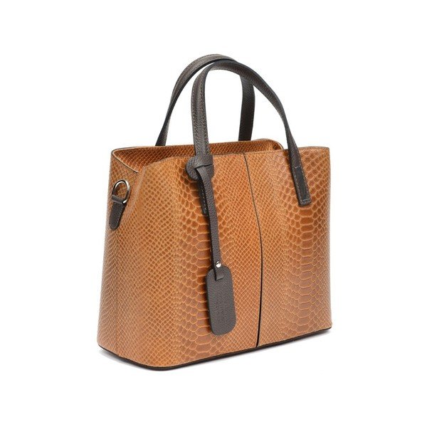 Koňakovohnedá kožená kabelka Roberta M Muriella-image-4