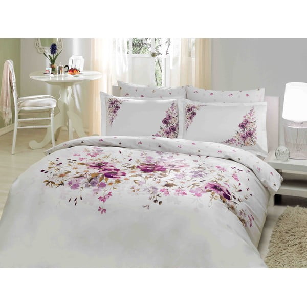 Obliečky s plachtou Purple Little Flowers, 200x220 cm