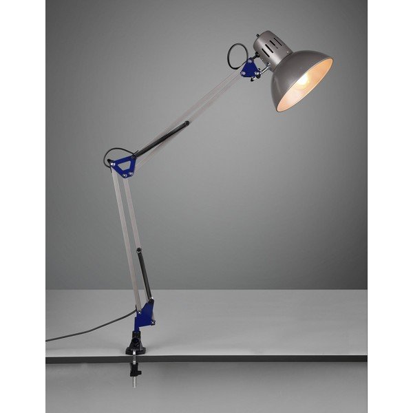 Stolová lampa s ohýbateľnou konštrukciou/s klipom v striebornej farbe (výška  73,5 cm) Tajo – Trio-image-1