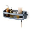 Modrá kúpeľňová polička z recyklovaného plastu bez vŕtania Flex – Umbra