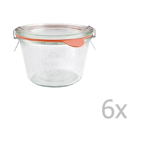 Sada 6 zaváracích pohárov Weck Sturz, 370 ml