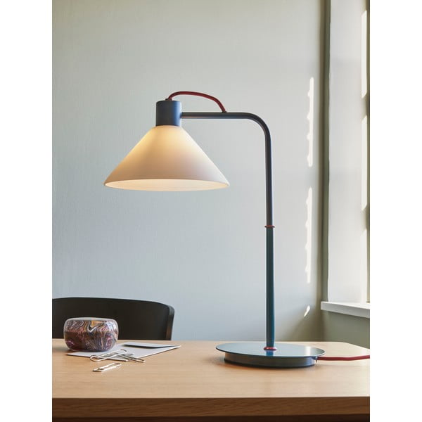Stolová lampa v petrolejovej farbe so skleneným tienidlom (výška 44 cm) Spot – Hübsch-image-1