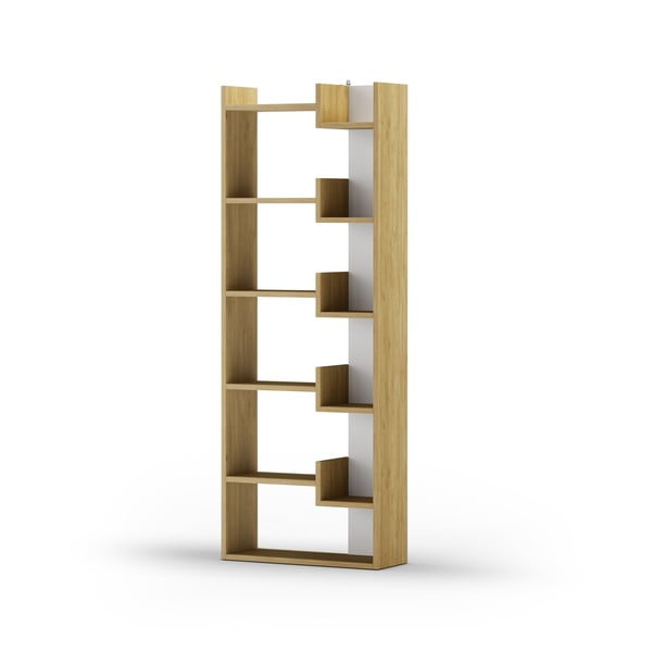 Knižnica v dekore duba v bielo-prírodnej farbe 60,5x162 cm Klapo – Marckeric-image-4