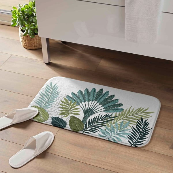 Biela/zelená kúpeľňová predložka 45x75 cm Panazio – douceur d'intérieur-image-1