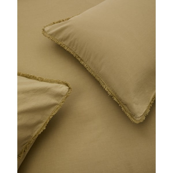 Žlté/zelené obliečky na dvojlôžko/predĺžené z bavlneného perkálu 260x240 cm Sifinia – Kave Home-image-2