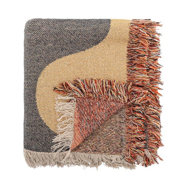 Hnedá deka z recyklovanej bavlny 130x160 cm Arni – Bloomingville-image-3