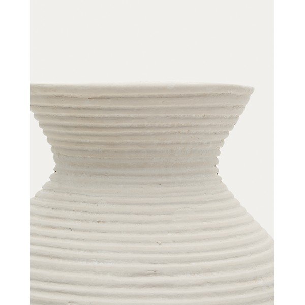 Krémovobiela vysoká váza z papiermaša (výška  51 cm) Pria – Kave Home-image-4