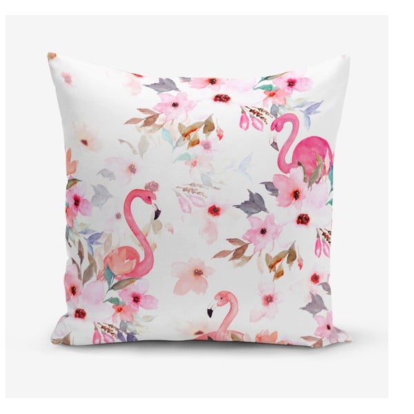 Obliečka na vankúš s prímesou bavlny Minimalist Cushion Covers Flamingo Party, 45 × 45 cm