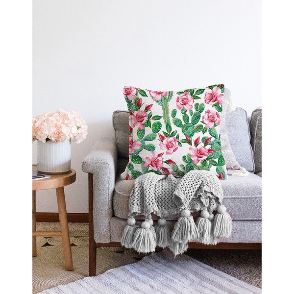 Obliečka na vankúš s prímesou bavlny Minimalist Cushion Covers Blooming Cactus, 55 x 55 cm-image-2