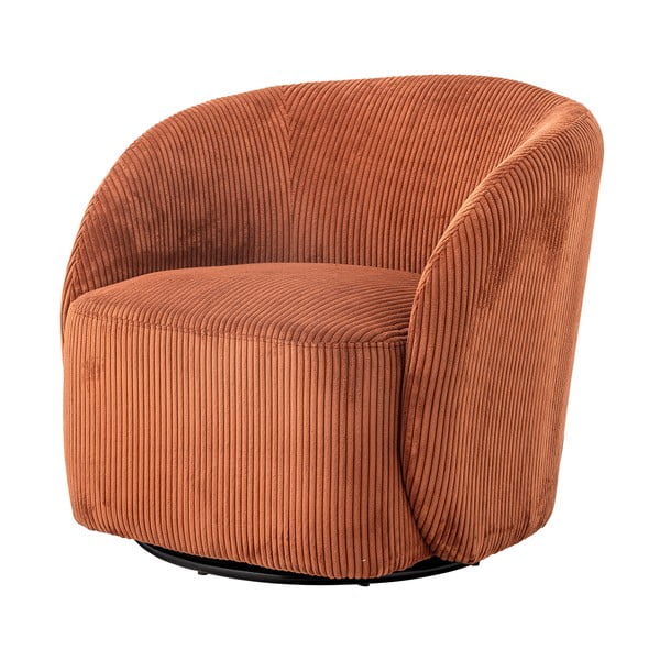 Oranžové menčestrové kreslo ušiak Pradi – Bloomingville-image-4