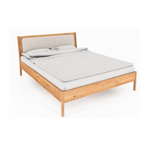 Dvojlôžková posteľ z dubového dreva s čalúneným čelom 180x200 cm Pola - The Beds