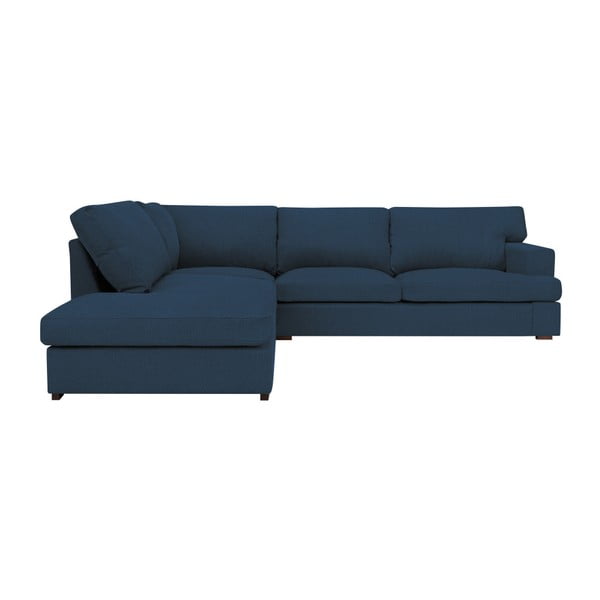 Modrá rohová pohovka Windsor & Co Sofas Daphne, ľavý roh